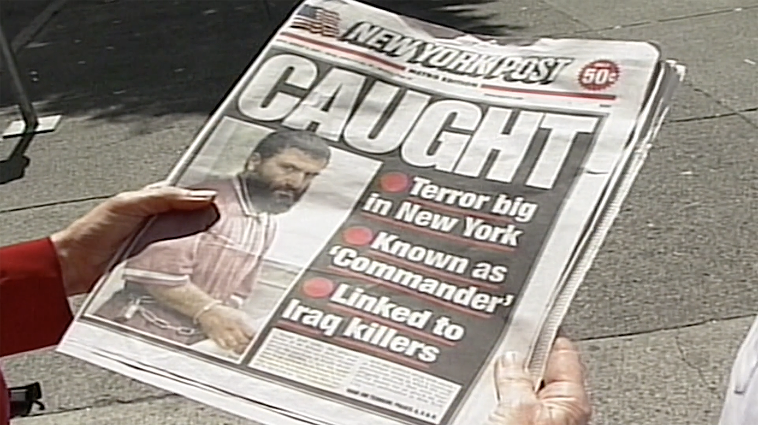 A new york post newspaper featuring the Commander, who is believed to be linked to Iraq killers.