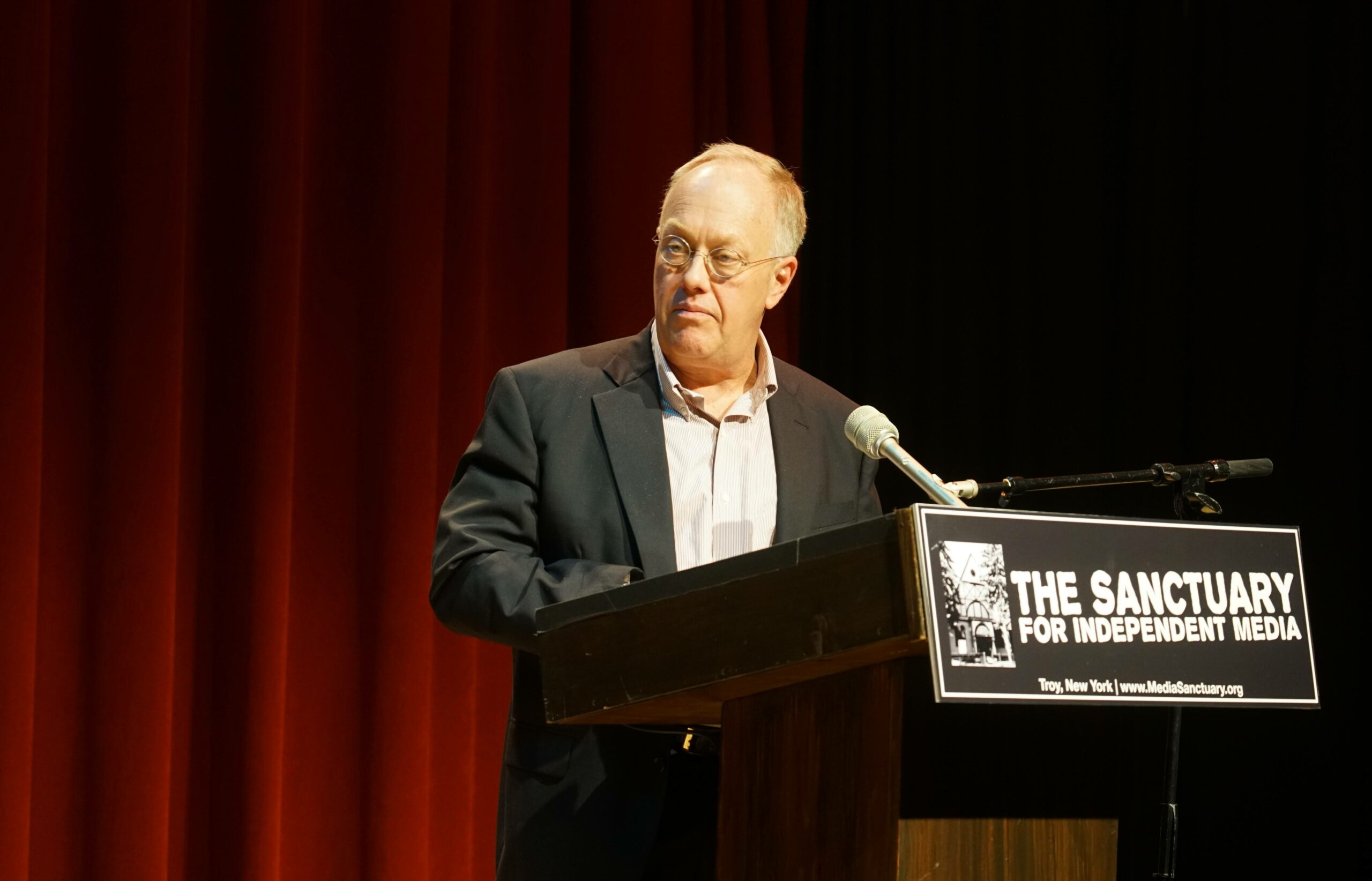 Chris Hedges speaking at The Sanctuary for Independent Media