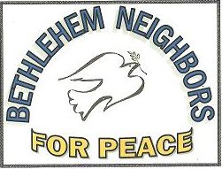 Bethlahem Neighbors for Peace logo with a white peace dove