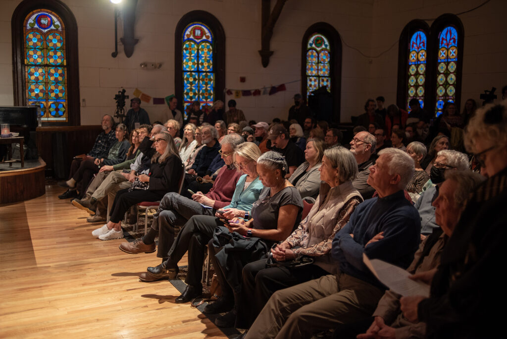 a photo of the crowded hall