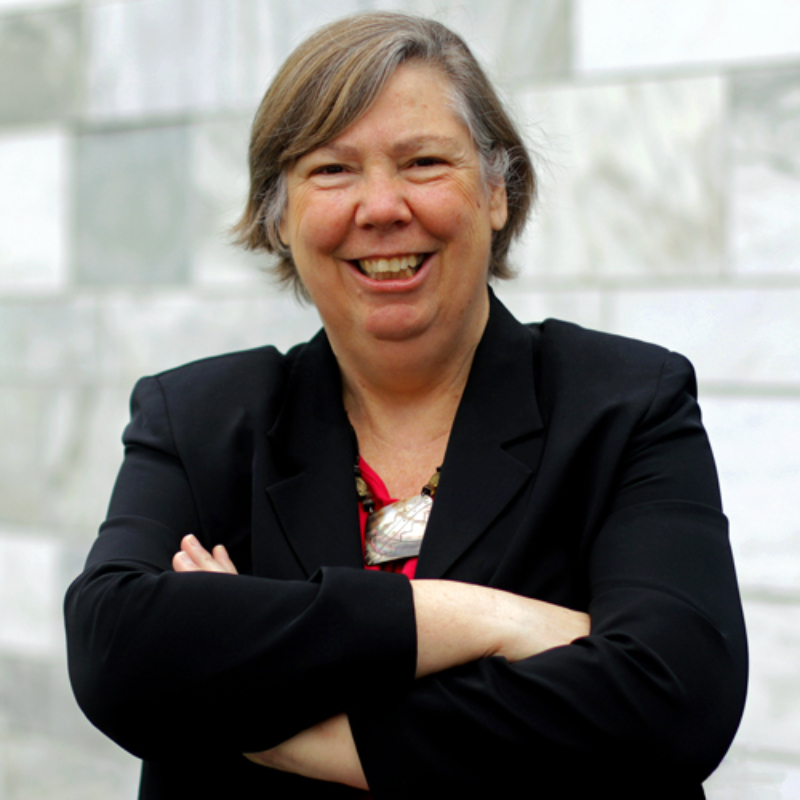 a headshot of Judith Enck smiling, wearing a suit and arms crossed.
